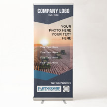 Blauwe tinten intrekbare banner (2/3)