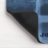 Blauwe tinten landschap van New York City Muismat (Hoek)