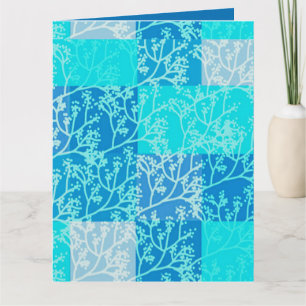 Blauwe Tinten Loof Plaids Kaart