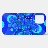 Blauwe tinten, moderne abstracte fractale kunst in Case-Mate iPhone case (Achterkant (horizontaal))