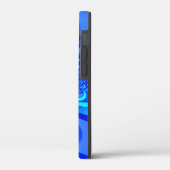 Blauwe tinten, moderne abstracte fractale kunst in Case-Mate iPhone case (Achterkant / Links)