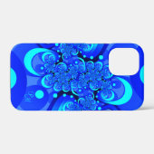 Blauwe tinten, moderne abstracte fractale kunst in Case-Mate iPhone case (Achterkant (horizontaal))