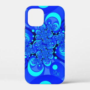 Blauwe tinten, moderne abstracte fractale kunst in Case-Mate iPhone case