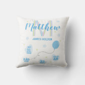 Blauwe Tinten Pasgeboren Design Kussen (Achterkant)