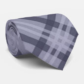 Blauwe tinten tartan ruit stropdas (Opgerold)