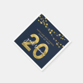 Blauwe tinten van licht 20 jaar klasse reunion servet (Hoek)