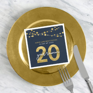 Blauwe tinten van licht 20 jaar klasse reunion servet