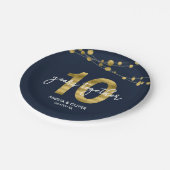 Blauwe tinten van Lichten 10e Jubileum Partij Papieren Bordje (Gekanteld)