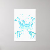 Blauwe tinten water spatten en waterdruppels canvas afdruk (Voorkant)