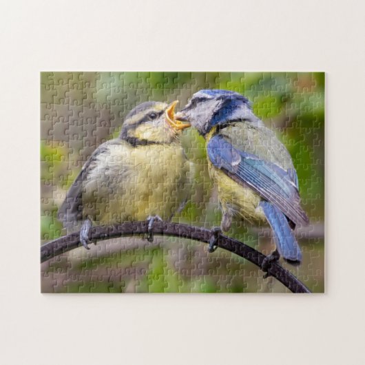 Blauwe tit met vingerbeweging puzzel (Horizontaal)