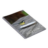 Blauwe tit voedt de Bord-liefde bij eerste bod Notitieboek (Rechterzijde)