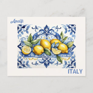 Blauwe titels en citroenen van Amalfi Italië Briefkaart