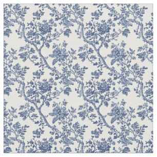 Blauwe Toile bloeiende takken Stof