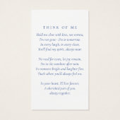 Blauwe Toile Bloemen Foto Begrafenisgebed Kaart (Achterkant)