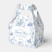 Blauwe Toile De Jouy Bloemige Dessert Favor Dozen Bedankdoosjes (Achterkant)