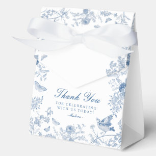 Blauwe Toile De Jouy Bloemige Dessert Favor Dozen Bedankdoosjes