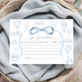 Blauwe Toile de Jouy familietradities Informatiekaartje