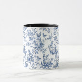 Blauwe Toile de Jouy Paashaas Mok (Midden)