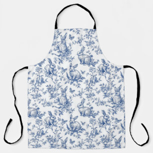 Blauwe Toile de Jouy Paashaas Schort