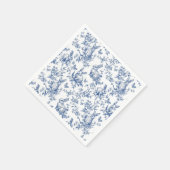 Blauwe Toile de Jouy Paashaas Servet (Hoek)