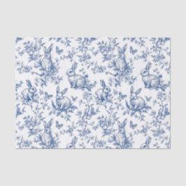 Blauwe Toile de Jouy Paashaas Tissuepapier
