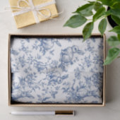 Blauwe Toile de Jouy Paashaas Tissuepapier (Geschenk)