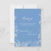 Blauwe Toile Ocean thema bruiloft Bedankkaart (Voorkant)