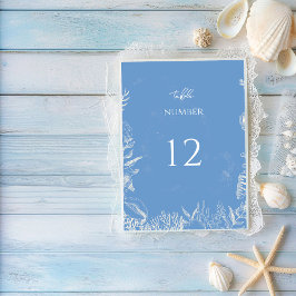 Blauwe Toile Ocean thema bruiloft Kaart