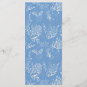 Blauwe Toile Ocean thema bruiloft Menu (Achterkant)