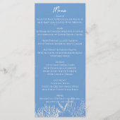 Blauwe Toile Ocean thema bruiloft Menu (Voorkant)