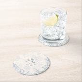 Blauwe Toile Ocean thema bruiloft Ronde Kartonnen Onderzetter (Insitu)