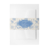 Blauwe Toile Ocean thema bruiloft Uitnodigingen Wikkel (Voorkant Voorbeeld)