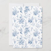Blauwe Toile Pompoen Franse Herfst Bruiloft Feest Kaart (Achterkant)