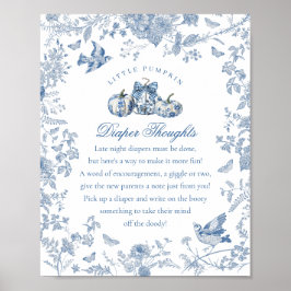 Blauwe Toile Pompoen Franse Herfst Luier Gedachten Poster