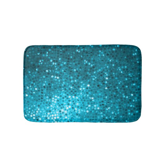 Blauwe Tonen Faux Glitter & Sparkles Print Badmat (Voorkant)