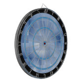 Blauwe tonen in een vierkant patroon verordening dartbord (Voorkant Links)