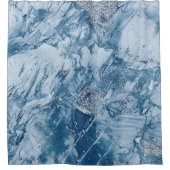 Blauwe tonermarmer douchegordijn (Voorkant)