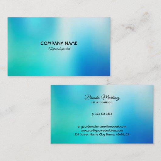 Blauwe tones visitekaartje (Voorkant / Achterkant)
