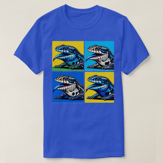 Blauwe Tong Skink Art Cool Lizard T-shirt (Design voorkant)