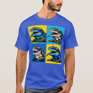 Blauwe Tong Skink Art Cool Lizard T-shirt