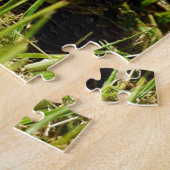 Blauwe tonghagedis in de gras, legpuzzel (Zijkant)