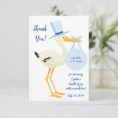 Blauwe tongkaart EOS lip balm baby shower-voordenk Kaart (Staand voorkant)