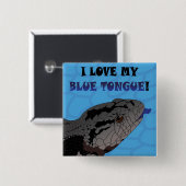 BLAUWE TONGUE LOOF VIERKANTE BUTTON 5,1 CM (Voorkant /achterkant)