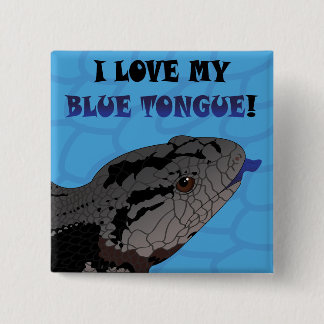 BLAUWE TONGUE LOOF VIERKANTE BUTTON 5,1 CM