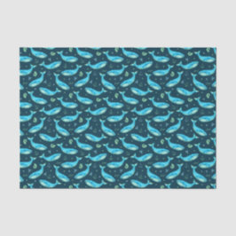 Blauwe tonijn Nautical Ocean Beach Cute Pattern Tissuepapier