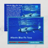 Blauwe tonijn, overbevist, bedreigd, bijna verdwen briefkaart (Voorkant / Achterkant)