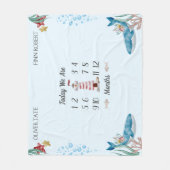 Blauwe tonijn Twin Baby Milestone Fleece Deken (Voorkant)