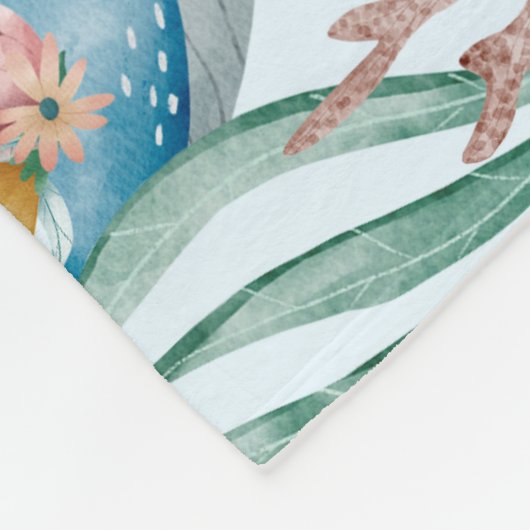 Blauwe tonijn Twin Baby Milestone Fleece Deken (Hoek)