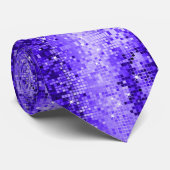 Blauwe tonnen Disco Glitter Print Stropdas (Opgerold)