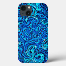 Blauwe tonnen vloeibaar Abstract Case-Mate iPhone Case